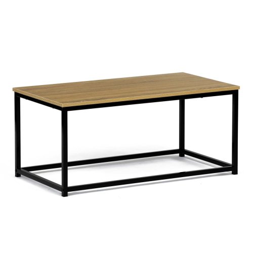 Stůl konferenční, 90x48x41 cm, MDF, dekor divoký dub, černý kov - Brevné variany: OLW