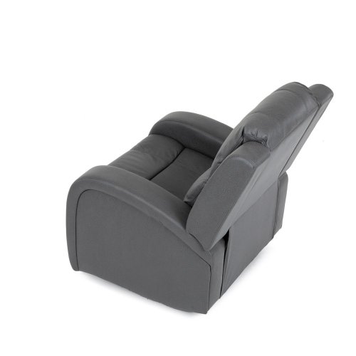 TV a relaxační křeslo, manuální polohování, potah šedá látka v dekoru kůže - Brevné variany: Šedá