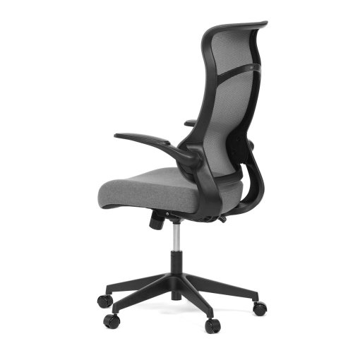 Kancelářská židle, houpací mech., šedý MESH, plast. Kříž