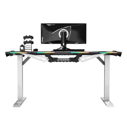 ULTRADESK Herní stůl FORCE SNOW 166×70 cm — bílá