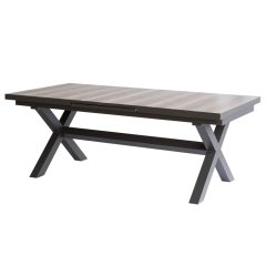Zahradní rozkládací stůl 200+60×100×77 cm — černá