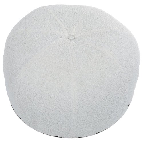 Taburet, šedá Bouclé látka.