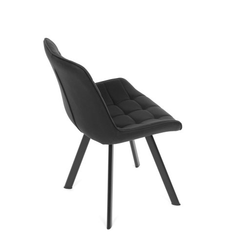 Židle jídelní, černá látka v dekoru broušené kůže, černý kov - Brevné variany: GRN3