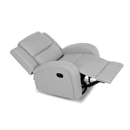 TV a relaxační křeslo, manuální polohování, potah šedá látka v dekoru kůže - Brevné variany: Šedá