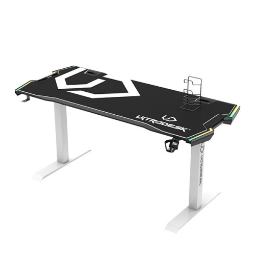 ULTRADESK Herní stůl FORCE SNOW 166×70 cm — bílá