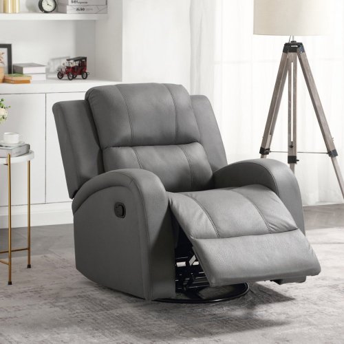 TV a relaxační křeslo, manuální polohování, potah šedá látka v dekoru kůže - Brevné variany: Šedá