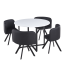 Jídelní set 1+4, bílá/černá, BEVAN NEW (0000354698) — Memela.cz