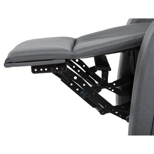 TV a relaxační křeslo, manuální polohování, potah šedá látka v dekoru kůže - Brevné variany: Šedá