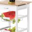 Servírovací stolek s kolečky Autronic DR-043 — bílá / masiv