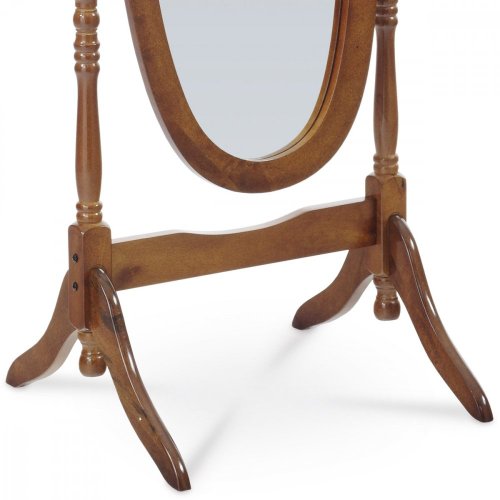 Zrcadlo stojací, v.151 cm, konstrukce z masivního kaučukovníku, moření dub - Brevné variany: Dub