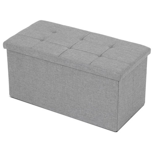 Taburet s úložným prostorem, látka černá - Brevné variany: Šedá