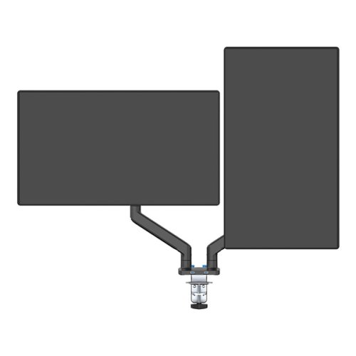 ULTRADESK Polohovatelný držák BRANCH Double pro 2 monitory — černá