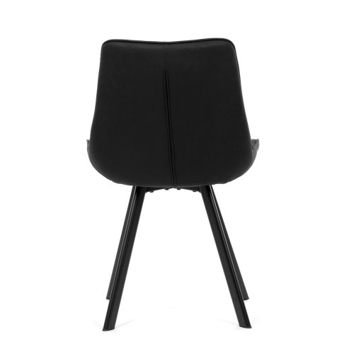 Židle jídelní, černá látka v dekoru broušené kůže, černý kov - Brevné variany: GRN3