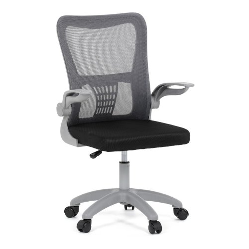 Kancelářská židle, tmavě šedá síťovina, šedý plast, kolečka na tvrdé podlahy - Brevné variany: Fialová