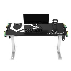ULTRADESK Herní stůl FORCE SNOW 166×70 cm — bílá