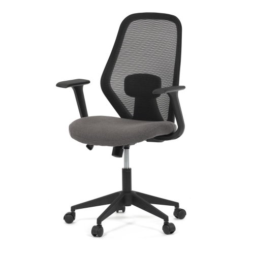 Židle kancelářská, látka černá, houpací mechanismus, kolečka pro tvrdé povrchy - Brevné variany: Černá