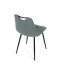 Židle jídelní, madlo, snadno čistitelná šedá látka, černý matný lak, kovové nohy - Brevné variany: Zelená