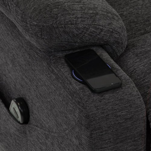 Křeslo polohovací elektrické, 1 motor, krémová látka, bezdrátové nabíjení pro mobilní telefon