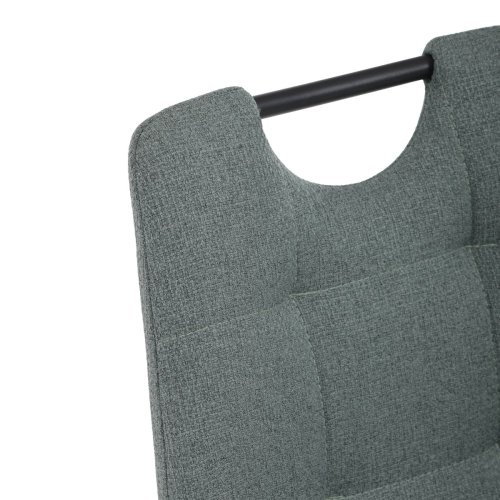 Židle jídelní, madlo, snadno čistitelná šedá látka, černý matný lak, kovové nohy - Brevné variany: Zelená