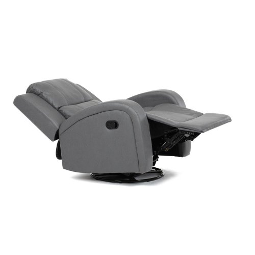 TV a relaxační křeslo, manuální polohování, potah šedá látka v dekoru kůže - Brevné variany: Šedá