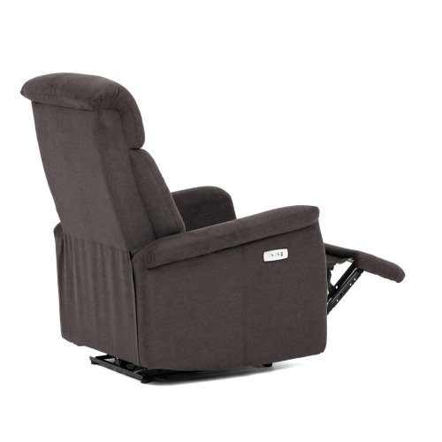 TV a relaxační křeslo s elektrickým ovládáním, potah hnědá látka