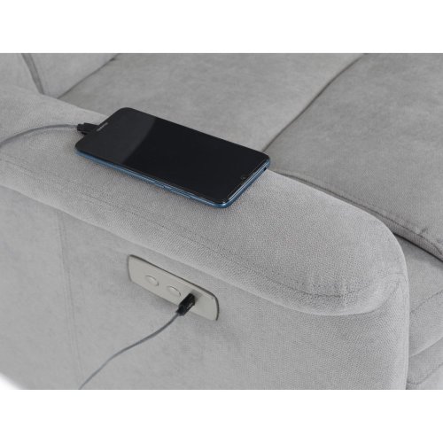 TV a relaxační křeslo s elektrickým ovládáním, potah hnědá látka