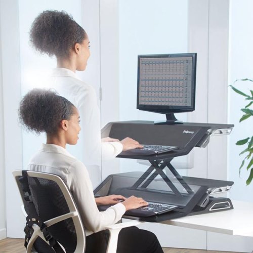 Pracovní stanice, Sit-Stand Lotus, černá, plast-kov, Fellowes