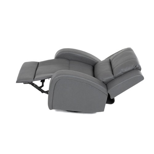 TV a relaxační křeslo, manuální polohování, potah šedá látka v dekoru kůže - Brevné variany: Šedá