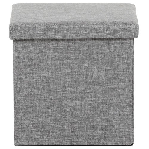 Taburet s úložným prostorem, látka černá - Brevné variany: Šedá