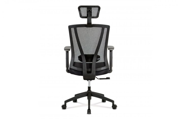 Kancelářská židle, černá MESH+síťovina, plastový kříž, synchronní mechanismus