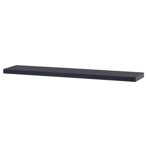 Polička nástěnná 120 cm, MDF, barva černý vysoký lesk, baleno v ochranné fólii