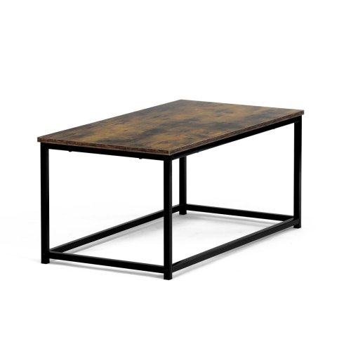Stůl konferenční, 90x48x41 cm, MDF, dekor divoký dub, černý kov - Brevné variany: OLW
