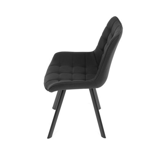 Židle jídelní, černá látka v dekoru broušené kůže, černý kov - Brevné variany: GRN3