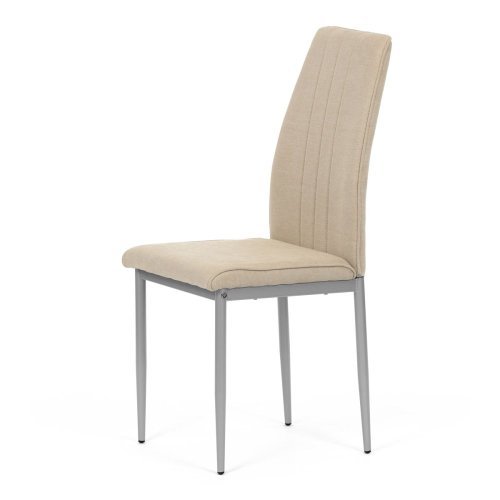 Židle jídelní, béžová látka, šedé kovové nohy - Brevné variany: Hnědá
