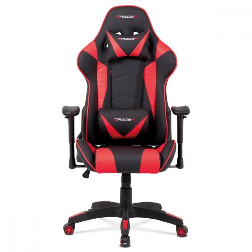 Kancelářská židle houpací mech., černá koženka, plast. kříž