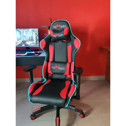 Herní židle s podsvícením RED FIGHTER C8 — černá/červená
