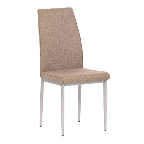 Židle jídelní, béžová látka, šedé kovové nohy - Brevné variany: Hnědá