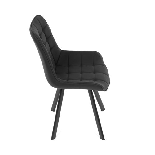 Židle jídelní, černá látka v dekoru broušené kůže, černý kov - Brevné variany: GRN3