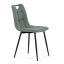 Židle jídelní, madlo, snadno čistitelná šedá látka, černý matný lak, kovové nohy - Brevné variany: Zelená