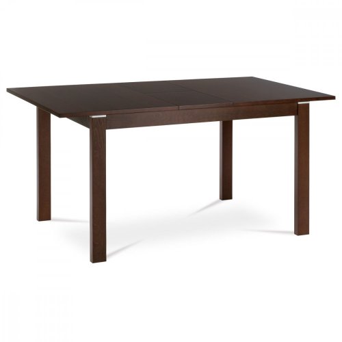 Jídelní stůl rozkládací 120+30x80x74 cm, deska MDF, dýha, nohy masiv, tmavý buk