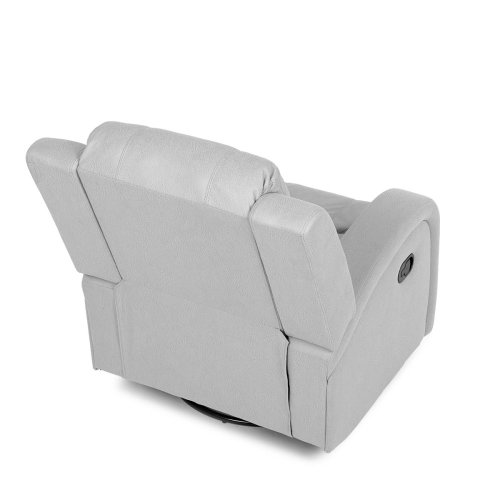 TV a relaxační křeslo, manuální polohování, potah šedá látka v dekoru kůže - Brevné variany: Šedá