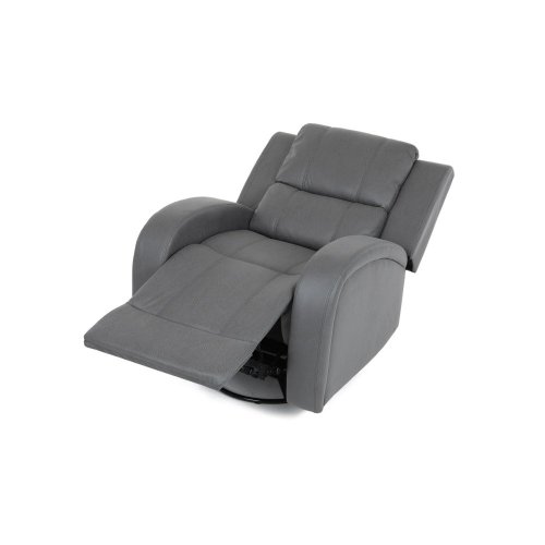 TV a relaxační křeslo, manuální polohování, potah šedá látka v dekoru kůže - Brevné variany: Šedá