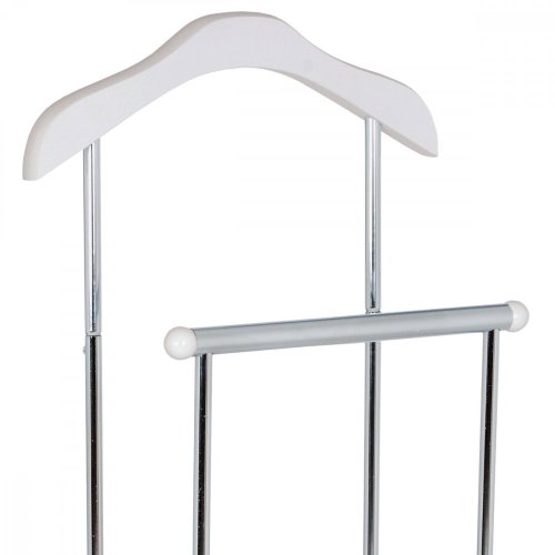 Němý sluha, výška 108 cm, MDF - černý matný lak, kov - chrom, nosnost 5 kg - Brevné variany: Bílá