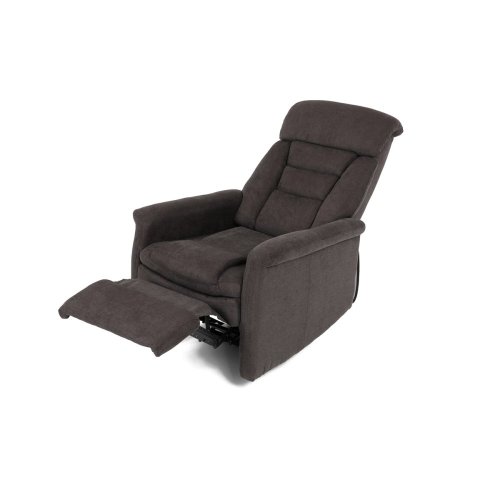 TV a relaxační křeslo s elektrickým ovládáním, potah hnědá látka