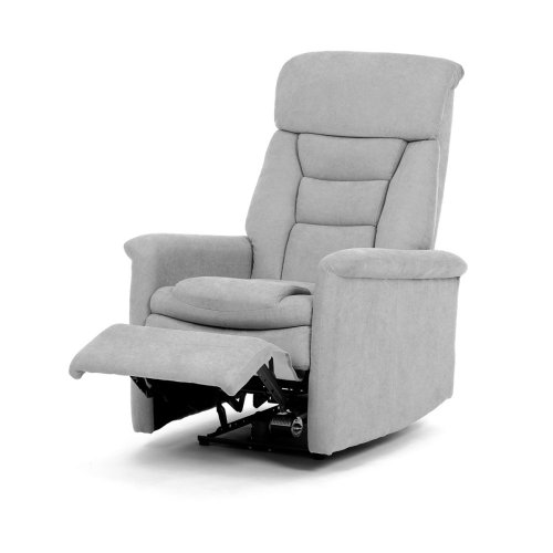 TV a relaxační křeslo s elektrickým ovládáním, potah hnědá látka