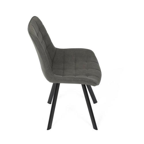 Židle jídelní, černá látka v dekoru broušené kůže, černý kov - Brevné variany: GRN3