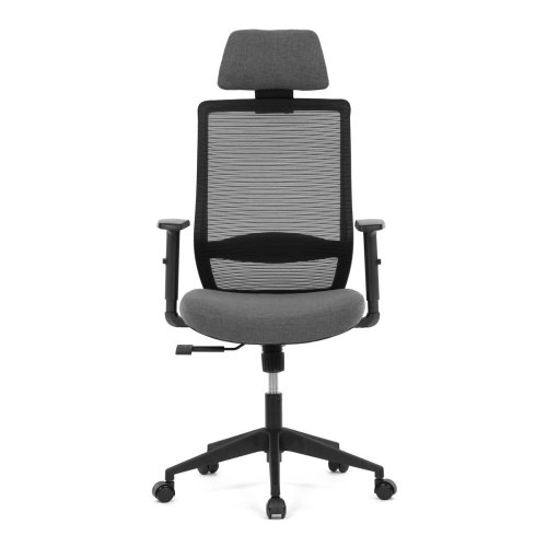Židle kancelářská, černá MESH síťovina, černá látka, plastový kříž, synchronní mechanismus, kolečka pro tvrdé povrchy - Brevné variany: Zelená