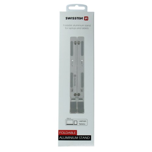Podstavec pod notebook, polohovatelný, stříbrný, hliník, 10 Kg nosnost, SWISSTEN