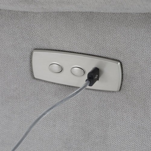 TV a relaxační křeslo s elektrickým ovládáním, potah hnědá látka - Brevné variany: Stříbrná