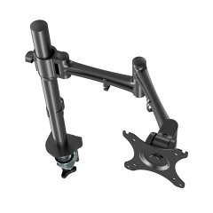 Polohovatelný držák pro monitor, 10KG, svorka, 17"-30", otočný, 75x75/100x100, černý